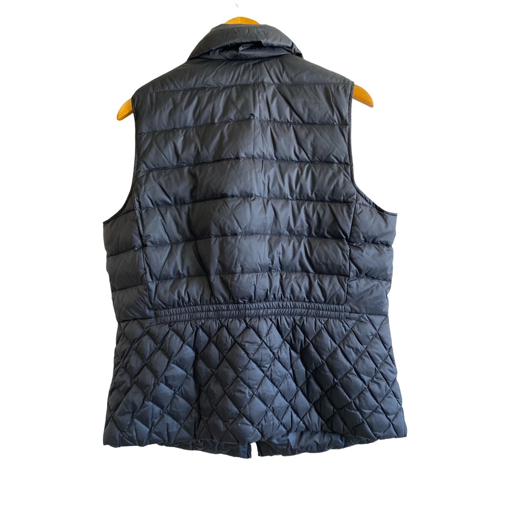 Talbots Plus 1X Black Down Puffer Vest Mixed Quilt Pockets‎ Cinched Back Classic - Picture 2 of 10